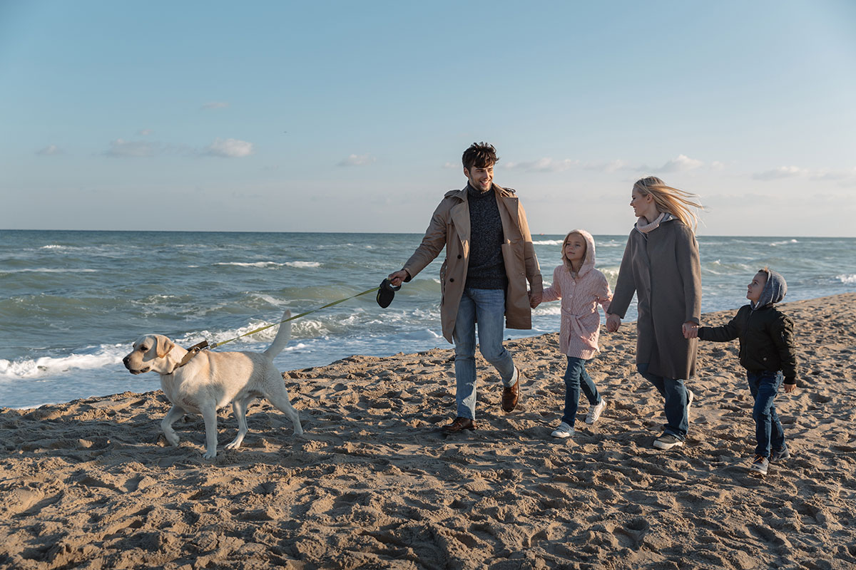 Forsikring Familie Strand Med Hund